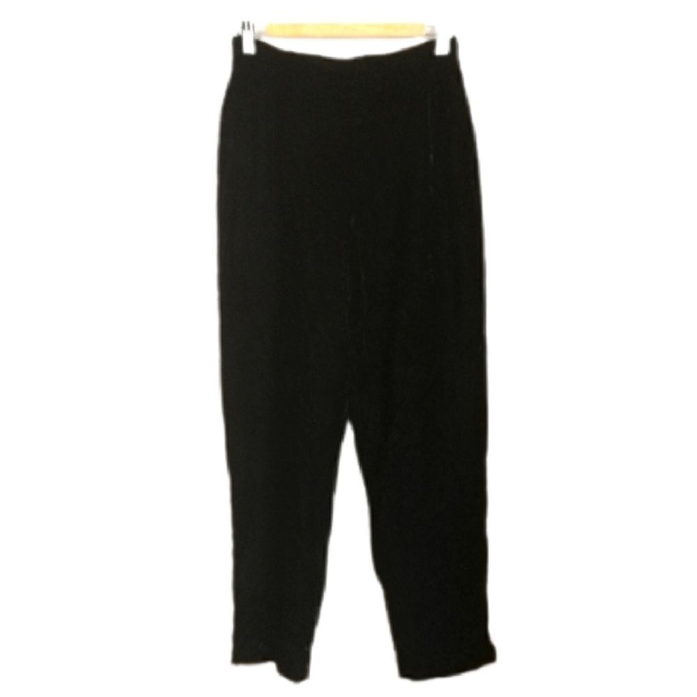 𝅺VINTAGE LIZ CLAIRBORNE 80s Black Velvet High-rise Tapered Pants Size Medium
